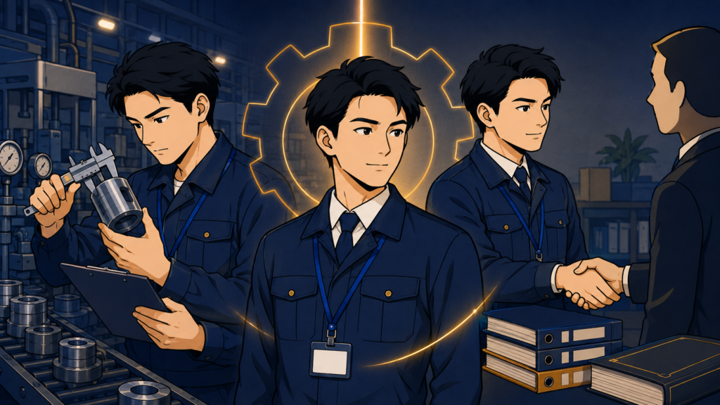 品質管理（QC）の検査と品質保証（QA）の書類・顧客対応、2つの役割の違いに気づいた製造業の若手社員